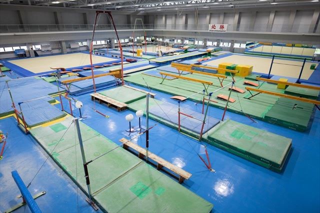 体操競技館は、大学としてはトップレベルの充実した設備を持つ(撮影/大野洋介)