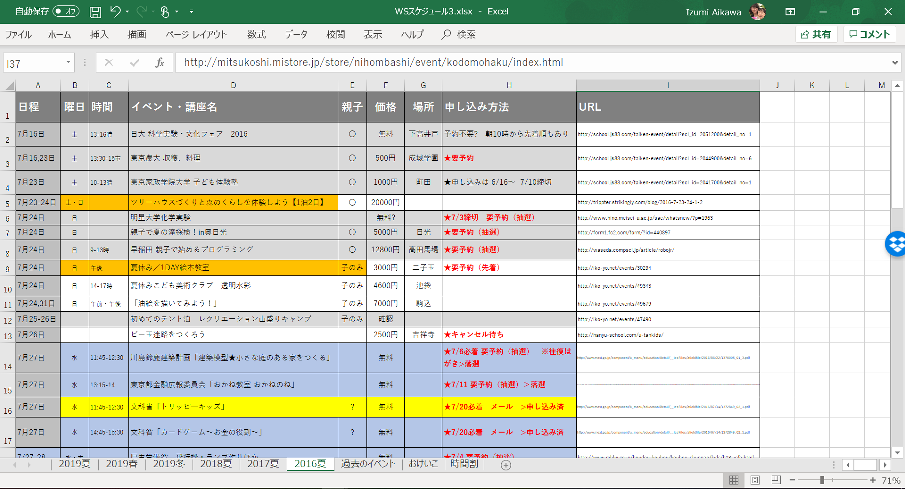 筆者作成リスト
