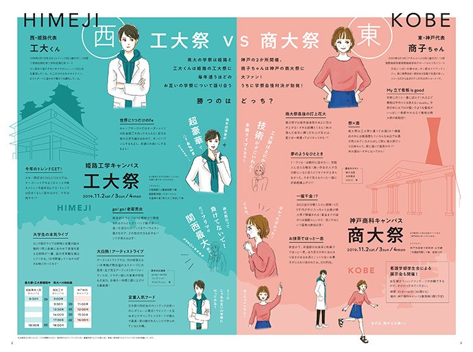 岩谷さんらが作成した「兵庫県立大通信 1460」。イラストレーターの選定、発注なども学生がおこなった(井関さん提供)